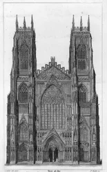 Vue de la façade ouest de la cathédrale d